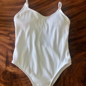 White one piece bathing suit